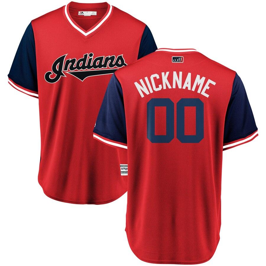 Cleveland Indians Majestic Players' Weekend Cool Base Pick-A-Player Roster Jersey – Red/Navy 2019