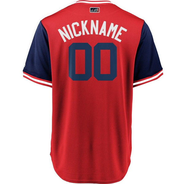 Cleveland Indians Majestic Players' Weekend Cool Base Pick-A-Player Roster Jersey – Red/Navy 2019
