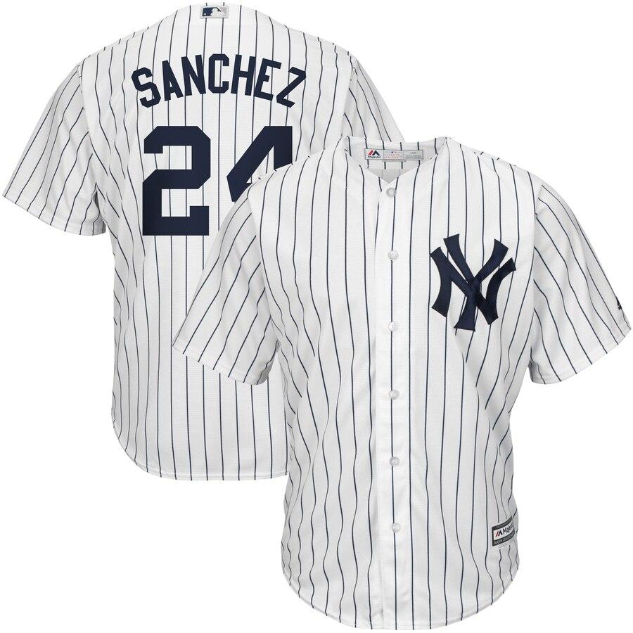 Gary Sanchez New York Yankees Majestic Home Official Cool Base Player Jersey - White/Navy 2019