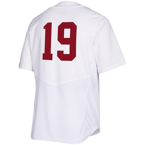 NC State Wolfpack  Full Button Baseball Jersey - White 2019