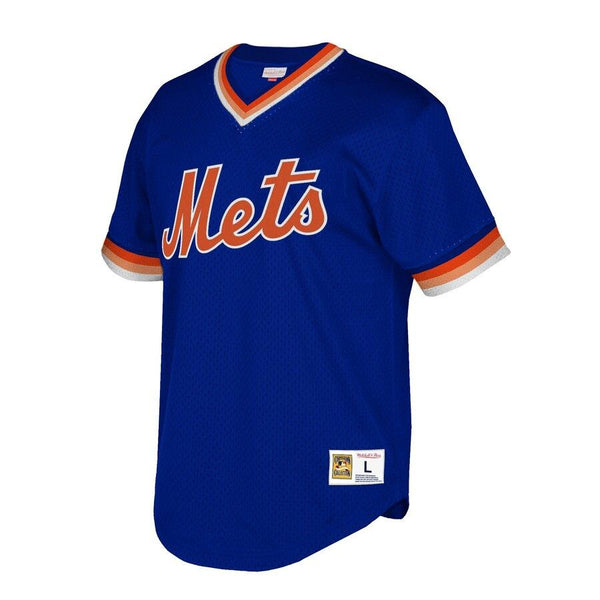 New York Mets Mitchell &amp; Ness Cooperstown Collection Mesh Wordmark V-Neck Jersey – Royal 2019