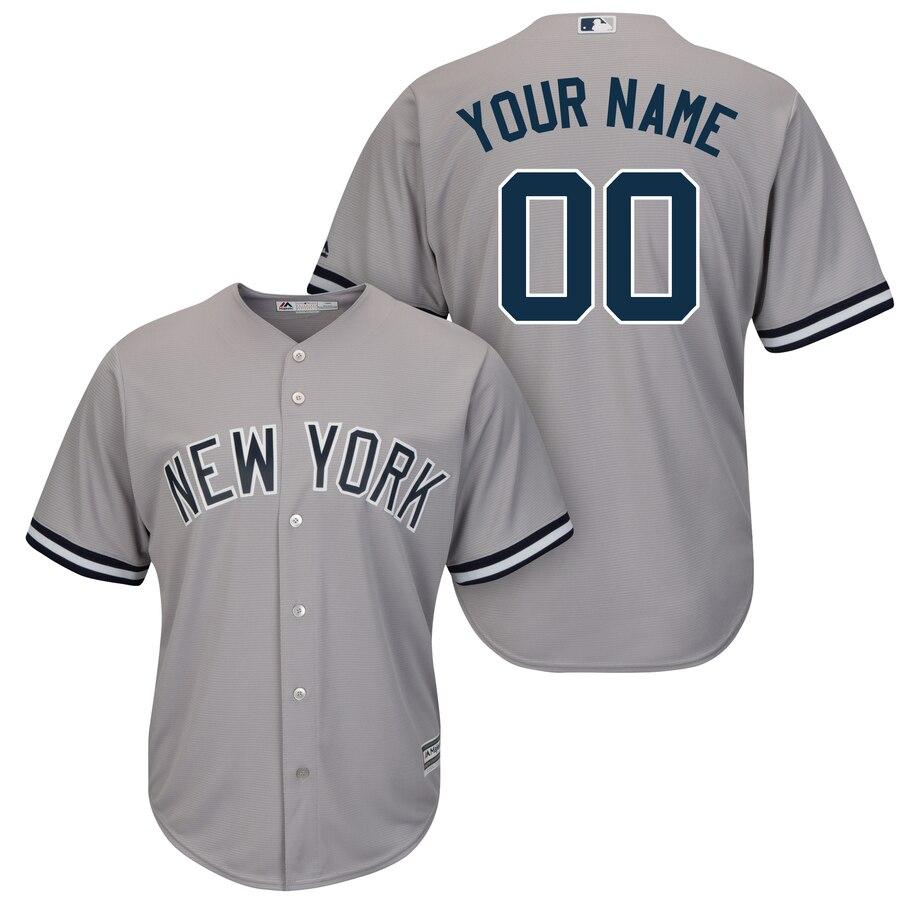 New York Yankees Majestic Cool Base Custom Jersey - Gray 2019
