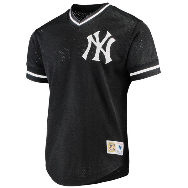 New York Yankees Mitchell &amp; Ness Mesh V-Neck Jersey - Black 2019