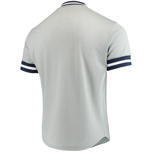 New York Yankees Mitchell &amp; Ness Mesh V-Neck Jersey – Gray 2019