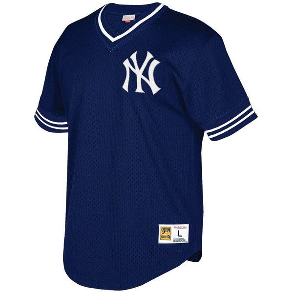 New York Yankees Mitchell &amp; Ness Mesh V-Neck Jersey – Navy 2019