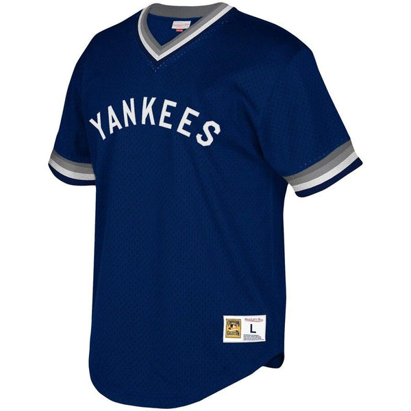 New York Yankees Mitchell &amp; Ness Youth Cooperstown Collection Mesh Wordmark V-Neck Jersey – Navy 2019