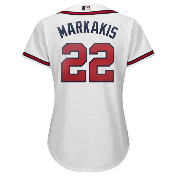 Nick Markakis Atlanta Braves Majestic Women's 2019 Home Cool Base Player Jersey – White 2019