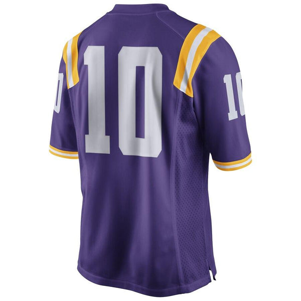 No. 10 LSU Tigers Limited Football Jersey - Purple 2019