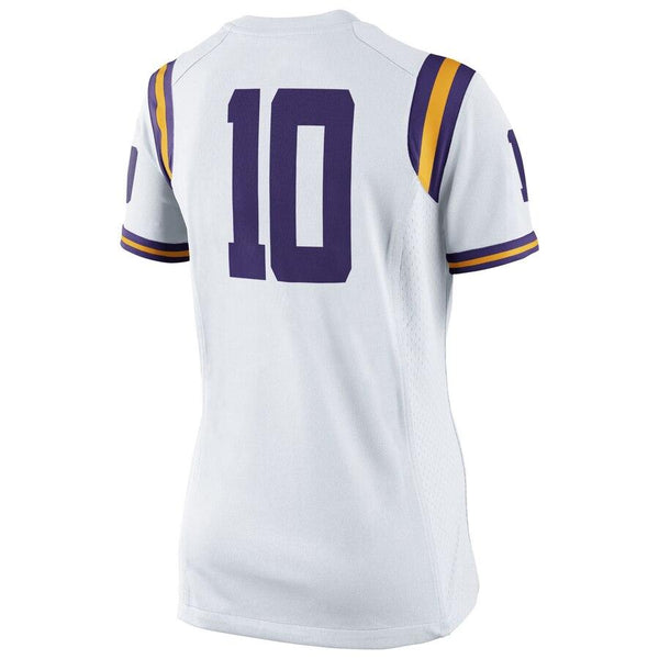 No. 10 LSU Tigers Women's Game Jersey - White 2019
