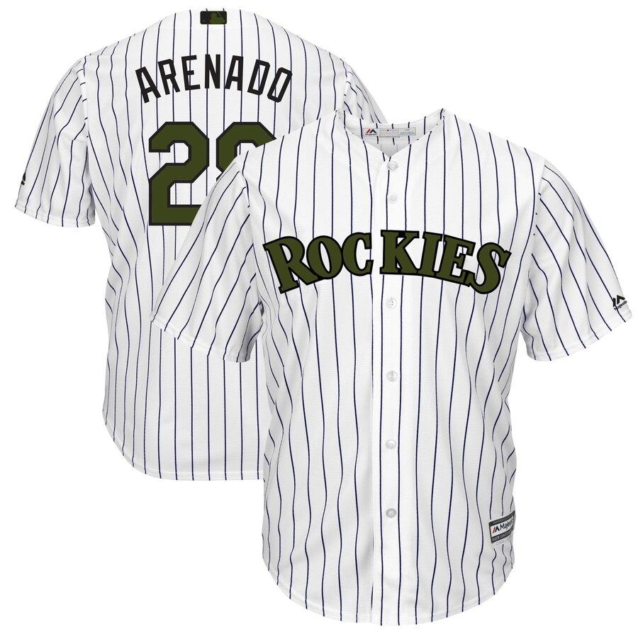 Nolan Arenado Colorado Rockies Majestic Memorial Day Cool Base Player Jersey - White 2019