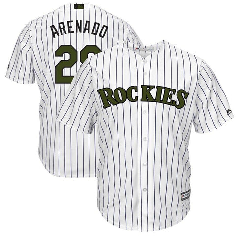 Nolan Arenado Colorado Rockies Majestic Memorial Day Cool Base Player Jersey - White 2019