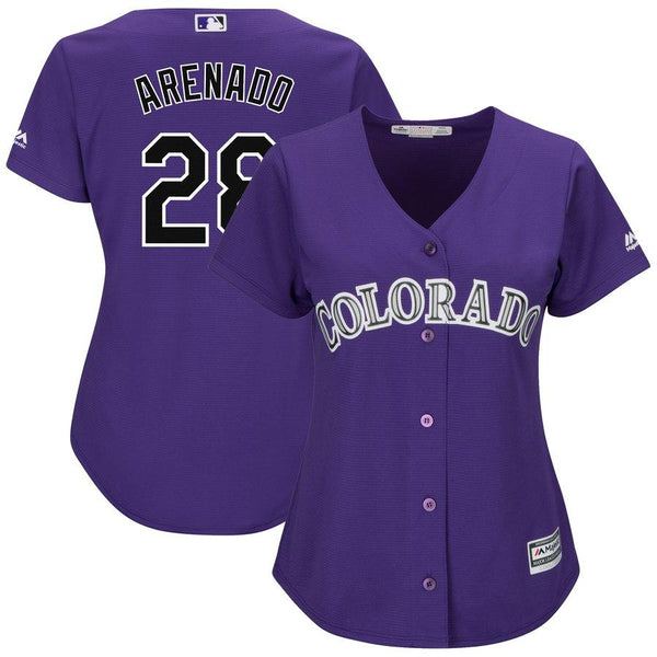 Nolan Arenado Colorado Rockies Majestic Women's Alternate Cool Base Player Replica Jersey - Purple 2019