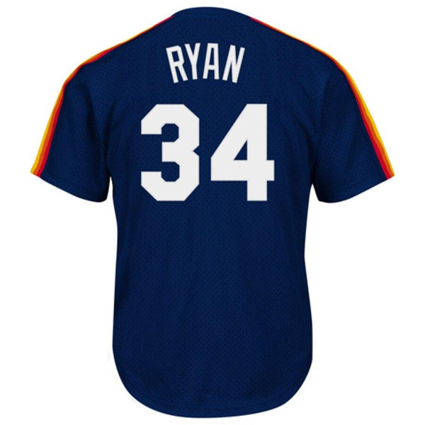 Nolan Ryan Houston Astros Mitchell &amp; Ness 1988 Cooperstown Collection Mesh Batting Practice Jersey - Navy 2019