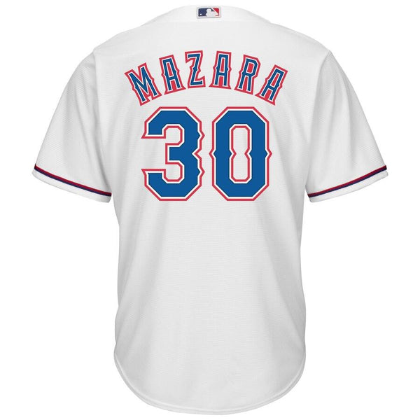 Nomar Mazara Texas Rangers Majestic Home Cool Base Player Jersey – White 2019