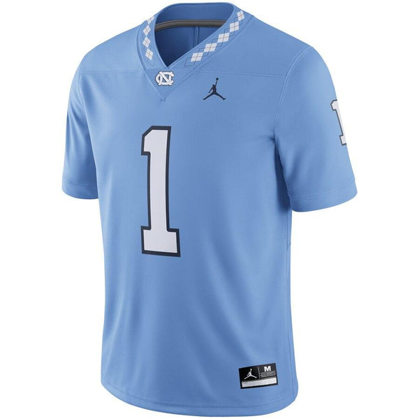 North Carolina Tar Heels Jordan Brand Game Football Jersey – Carolina Blue 2019