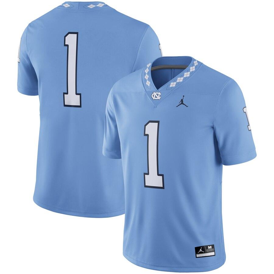 North Carolina Tar Heels Jordan Brand Game Football Jersey – Carolina Blue 2019