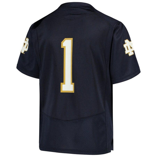 Notre Dame Fighting Irish Under Armour Youth Finished Replica Football Jersey - Navy 2019