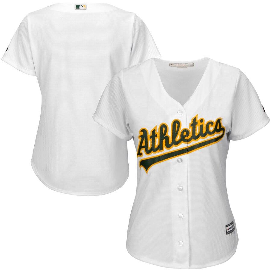 Oakland Athletics Majestic Women's Cool Base Jersey - White 2019