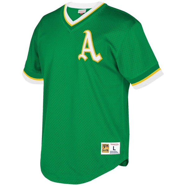 Oakland Athletics Mitchell &amp; Ness Mesh V-Neck Jersey – Green 2019