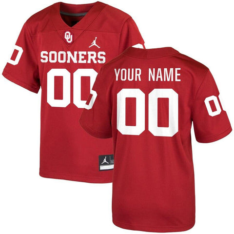 Oklahoma Sooners Jordan Brand Youth Custom Replica Jersey – Crimson 2019
