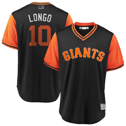 Evan Longoria "Longo" San Francisco Giants Majestic Players' Weekend Cool Base Jersey – Black/Orange 2019