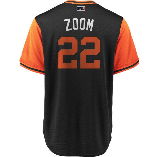 Andrew McCutchen "Zoom" San Francisco Giants Majestic Players' Weekend Cool Base Jersey – Black/Orange 2019
