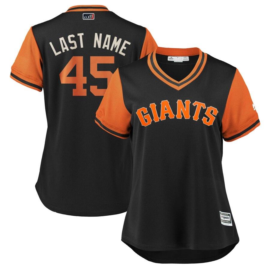 Derek Holland "Last Name" San Francisco Giants Majestic Women's Players' Weekend Cool Base Jersey – Black/Orange 2019