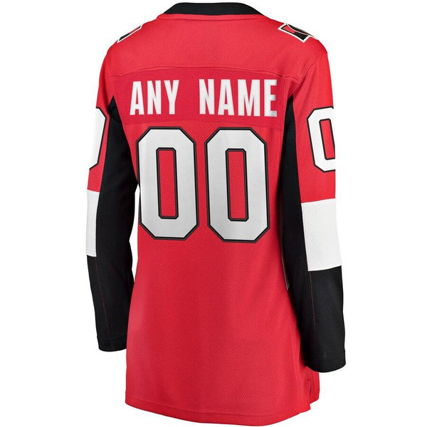 Ottawa Senators Women's Home Breakaway Custom Jersey - Red 2019
