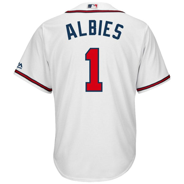 Ozzie Albies Atlanta Braves Majestic Home Cool Base Player Jersey – White 2019