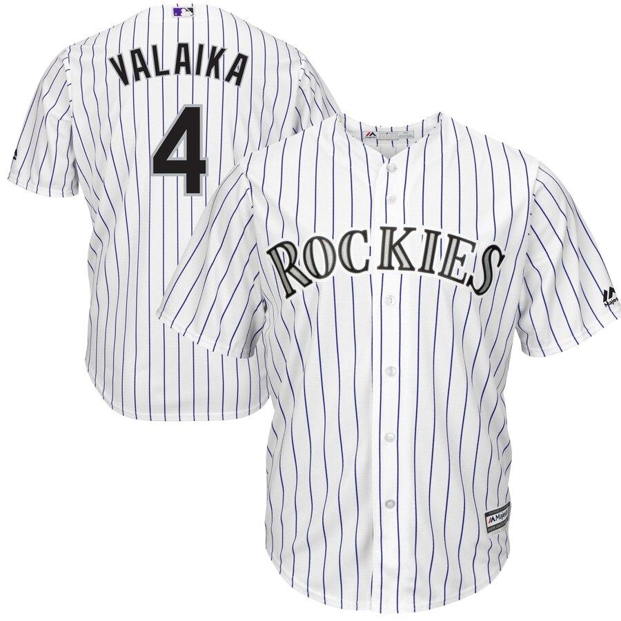 Pat Valaika Colorado Rockies Majestic Home Cool Base Player Jersey - White 2019