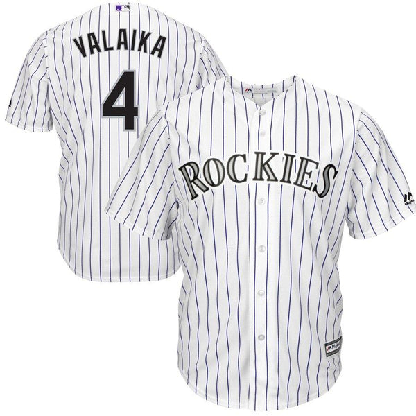 Pat Valaika Colorado Rockies Majestic Home Cool Base Player Jersey - White 2019