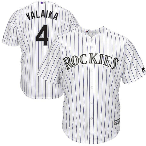 Pat Valaika Colorado Rockies Majestic Home Cool Base Player Jersey - White 2019