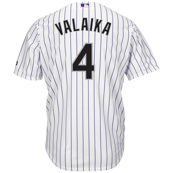 Pat Valaika Colorado Rockies Majestic Home Cool Base Player Jersey - White 2019