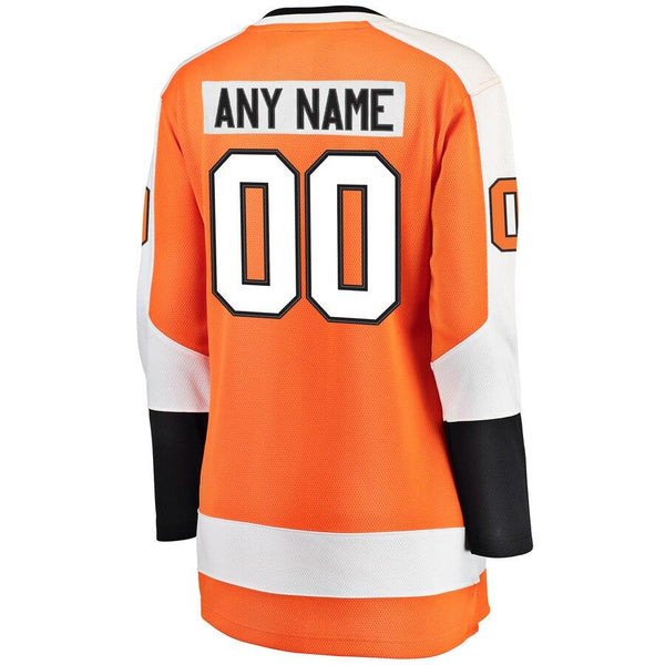 Philadelphia Flyers Women's Home Breakaway Custom Jersey - Orange 2019