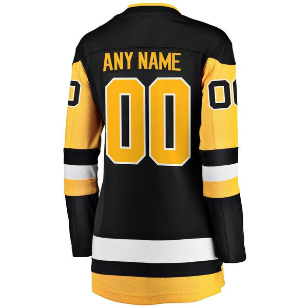 Pittsburgh Penguins Women's Home Breakaway Custom Jersey - Black 2019