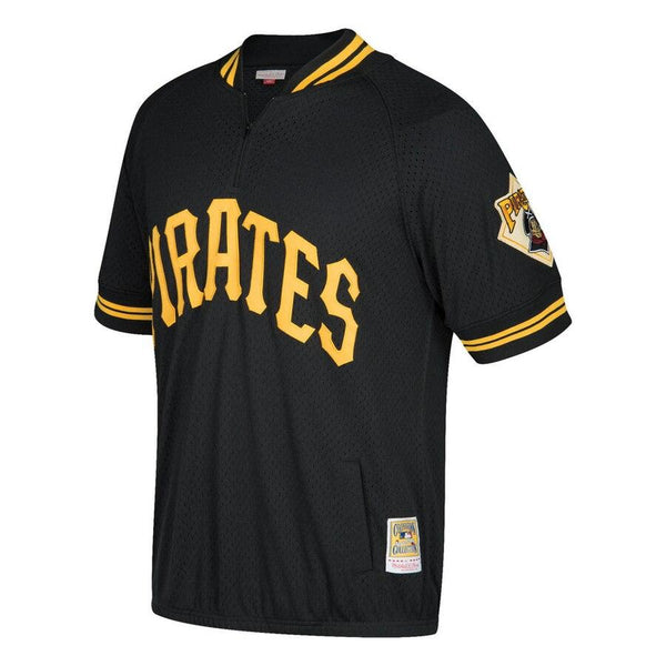 Pittsburgh Pirates Mitchell &amp; Ness Cooperstown Collection Mesh Batting Practice Quarter-Zip Jersey - Black 2019
