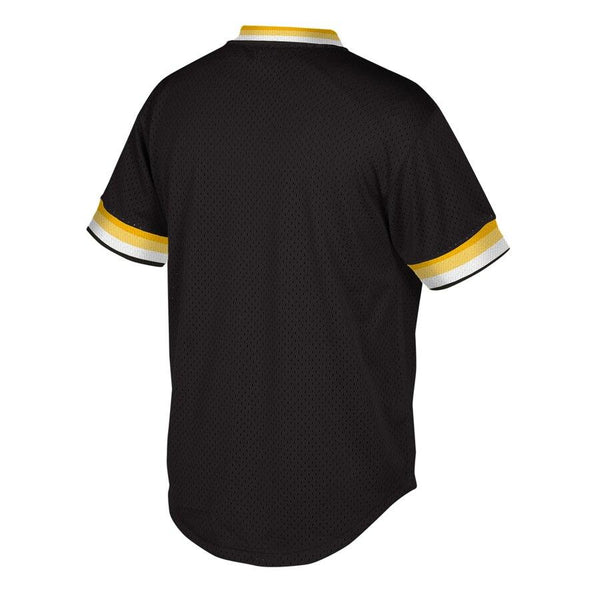 Pittsburgh Pirates Mitchell &amp; Ness Cooperstown Collection Mesh Wordmark V-Neck Jersey – Black 2019