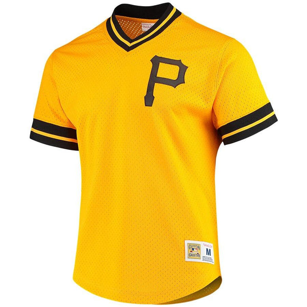 Pittsburgh Pirates Mitchell &amp; Ness Mesh V-Neck Jersey – Gold 2019