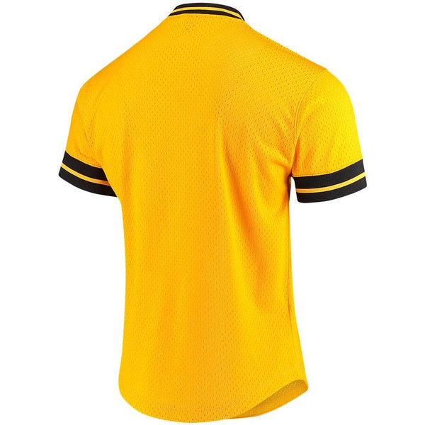 Pittsburgh Pirates Mitchell &amp; Ness Mesh V-Neck Jersey – Gold 2019