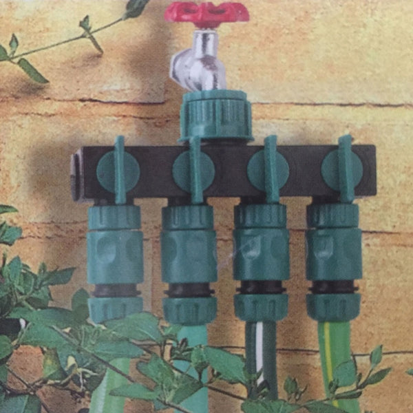 1/2"-3/4"-1" Hose Splitters Irrigation Adapter 4-way Water Hose Connectors European standard Female Thread Tap Connectors 1 Pc