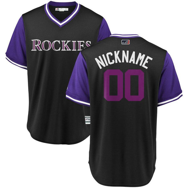 Colorado Rockies Majestic Players' Weekend Cool Base Pick-A-Player Roster Jersey – Black/Purple 2019