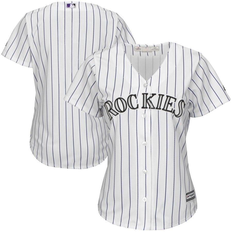 Colorado Rockies Majestic Women's Home Cool Base Team Jersey - White/Purple 2019