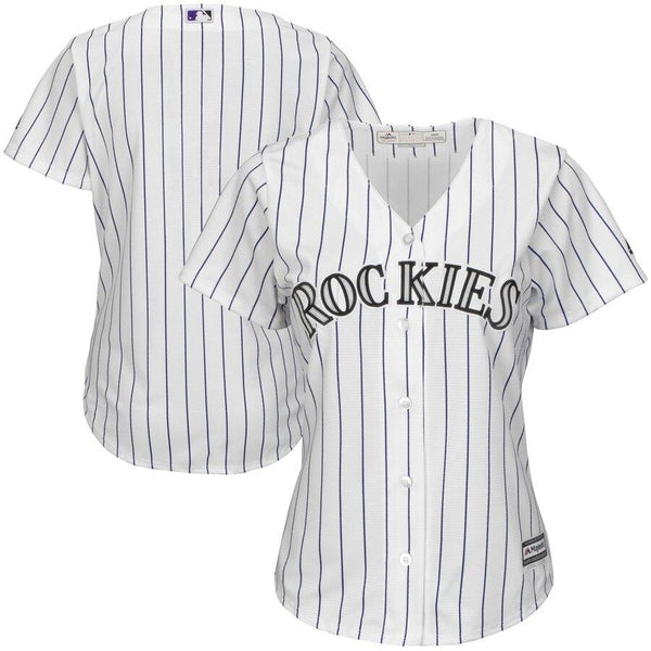 Colorado Rockies Majestic Women's Home Cool Base Team Jersey - White/Purple 2019