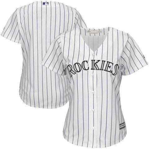 Colorado Rockies Majestic Women's Home Cool Base Team Jersey - White/Purple 2019