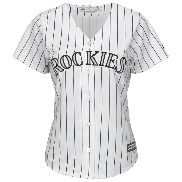 Colorado Rockies Majestic Women's Home Cool Base Team Jersey - White/Purple 2019
