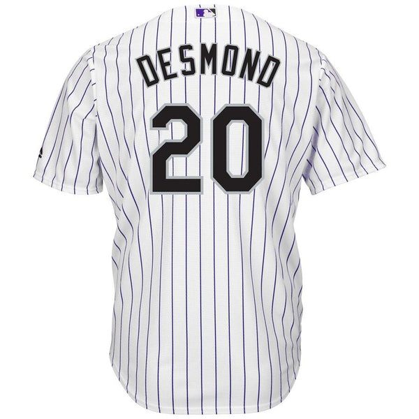 Ian Desmond Colorado Rockies Majestic Home Official Cool Base Player Jersey - White/Purple 2019