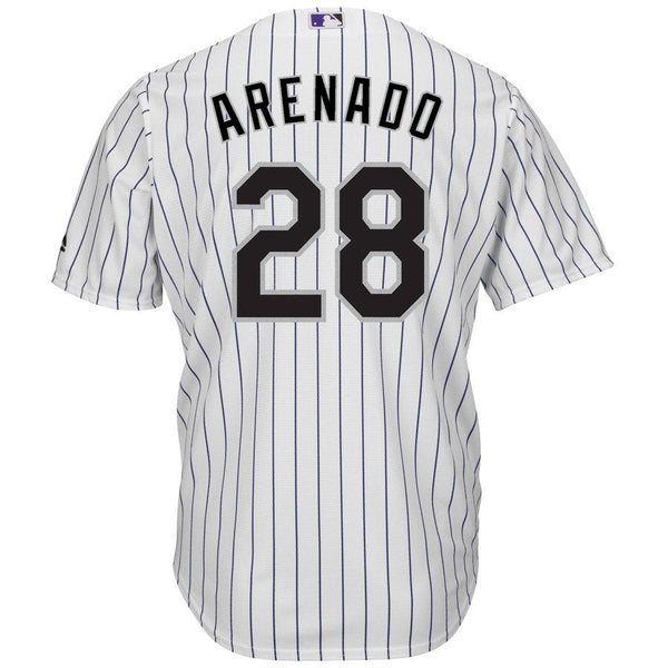 Nolan Arenado Colorado Rockies Majestic Home Official Cool Base Player Jersey - White/Purple 2019