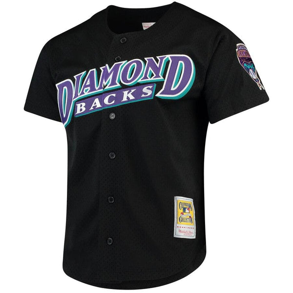Randy Johnson Arizona Diamondbacks Mitchell &amp; Ness Fashion Cooperstown Collection Mesh Batting Practice Jersey - Black 2019
