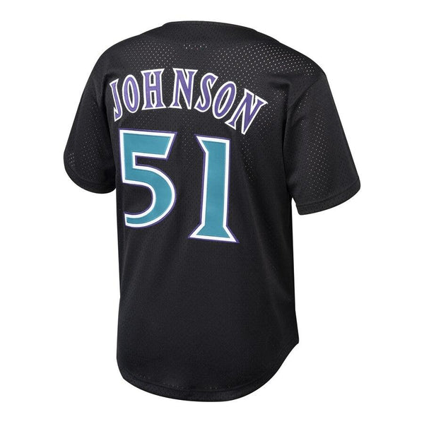 Randy Johnson Arizona Diamondbacks Mitchell &amp; Ness Youth Cooperstown Collection Mesh Batting Practice Jersey – Black 2019