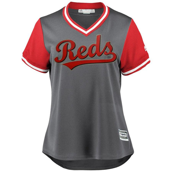 Brandon Dixon "B Dix" Cincinnati Reds Majestic Women's Players' Weekend Cool Base Jersey – Gray/Red 2019